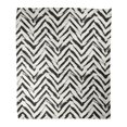 thumbnail image 1 of NUDECOR Flannel Throw Blanket Chevron Abstract Brushstroke Herringbone Pattern Black Brush Creative Damaged Soft for Bed Sofa and Couch 50x60 Inches, 1 of 1
