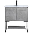 thumbnail image 5 of Elegant Kitchen and Bath 30 inch  Single Bathroom Vanity in Concrete Grey, 5 of 16