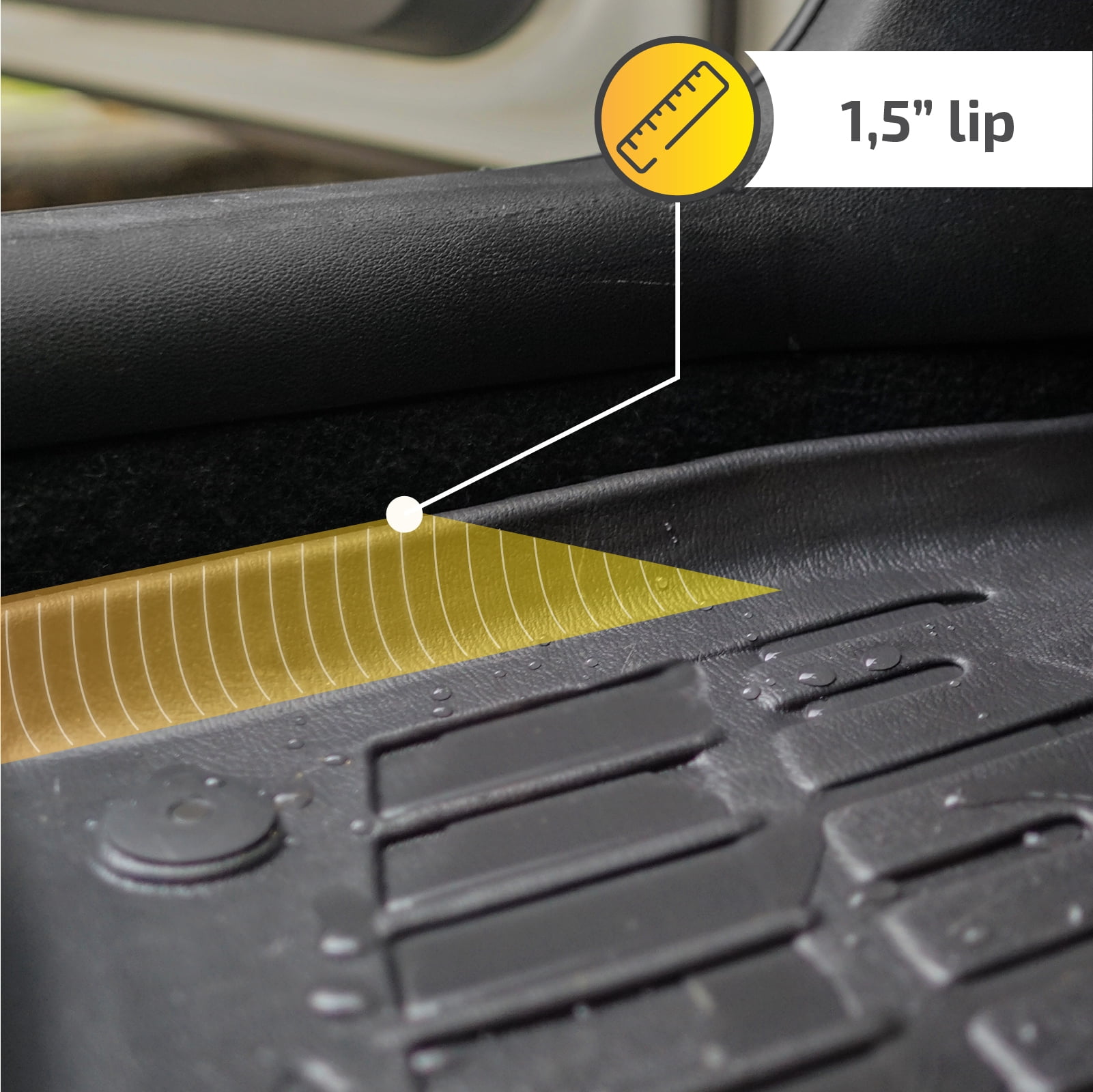 3D Floor Mats 2004-2009 Toyota Prius (XW20) Heavy Duty, Custom Fit, All Weather Liner Front & 2nd Row Full Set Rubber, Black