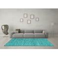 thumbnail image 3 of Ahgly Company Indoor Square Abstract Turquoise Blue Contemporary Area Rugs, 8' Square, 3 of 4