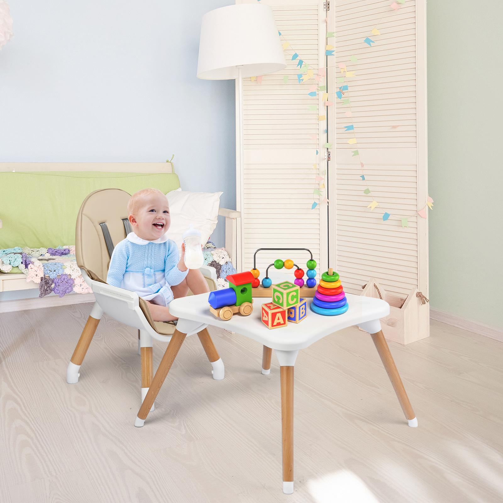 High Chairs for Babies and Toddlers, Booster Seat for Dining Table with 4  Lev