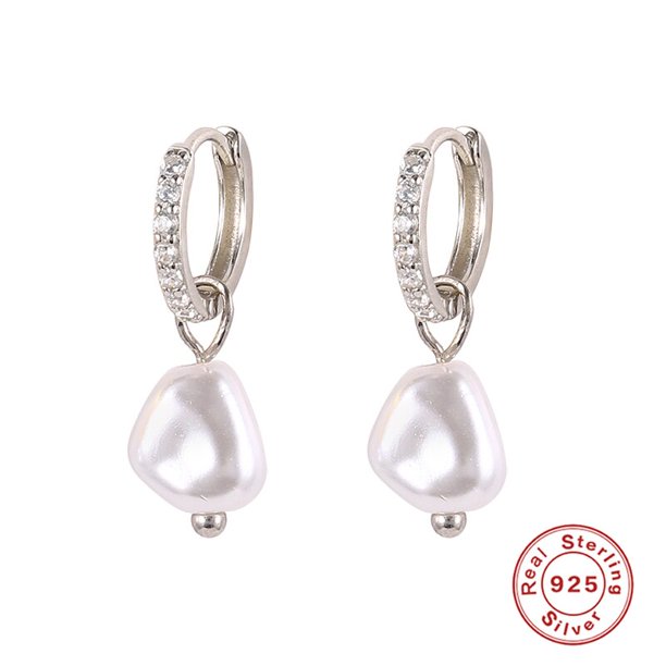 ROXI-Pendientes de Plata de ley 925 con perlas para mujer, joyería fina para boda, Piercing, aros, bohemios, Pendientes de Plata