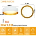 thumbnail image 5 of Depuley 15" 1 Light LED Flush Mount Ceiling Light Modern Dimmable Close to Ceiling Light for Living Room Bedroom Kitchen Dining, Matte White with Gold Inside, Bulb Included, 5 of 9