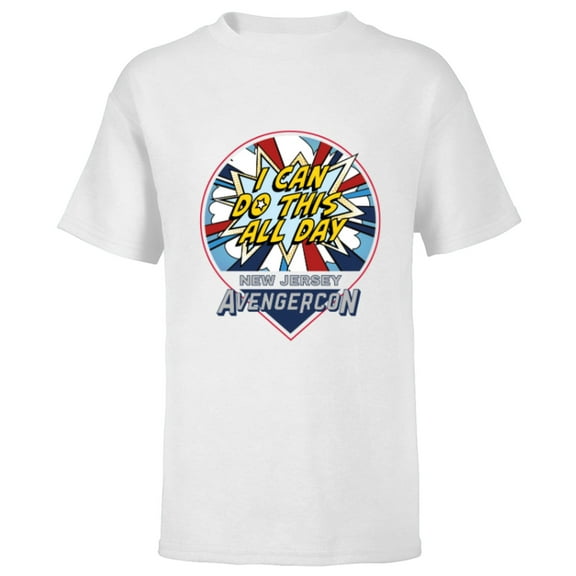 Marvel Studios Ms. Marvel Avengerscon Captain America - Short Sleeve T-Shirt for Kids - Customized-White