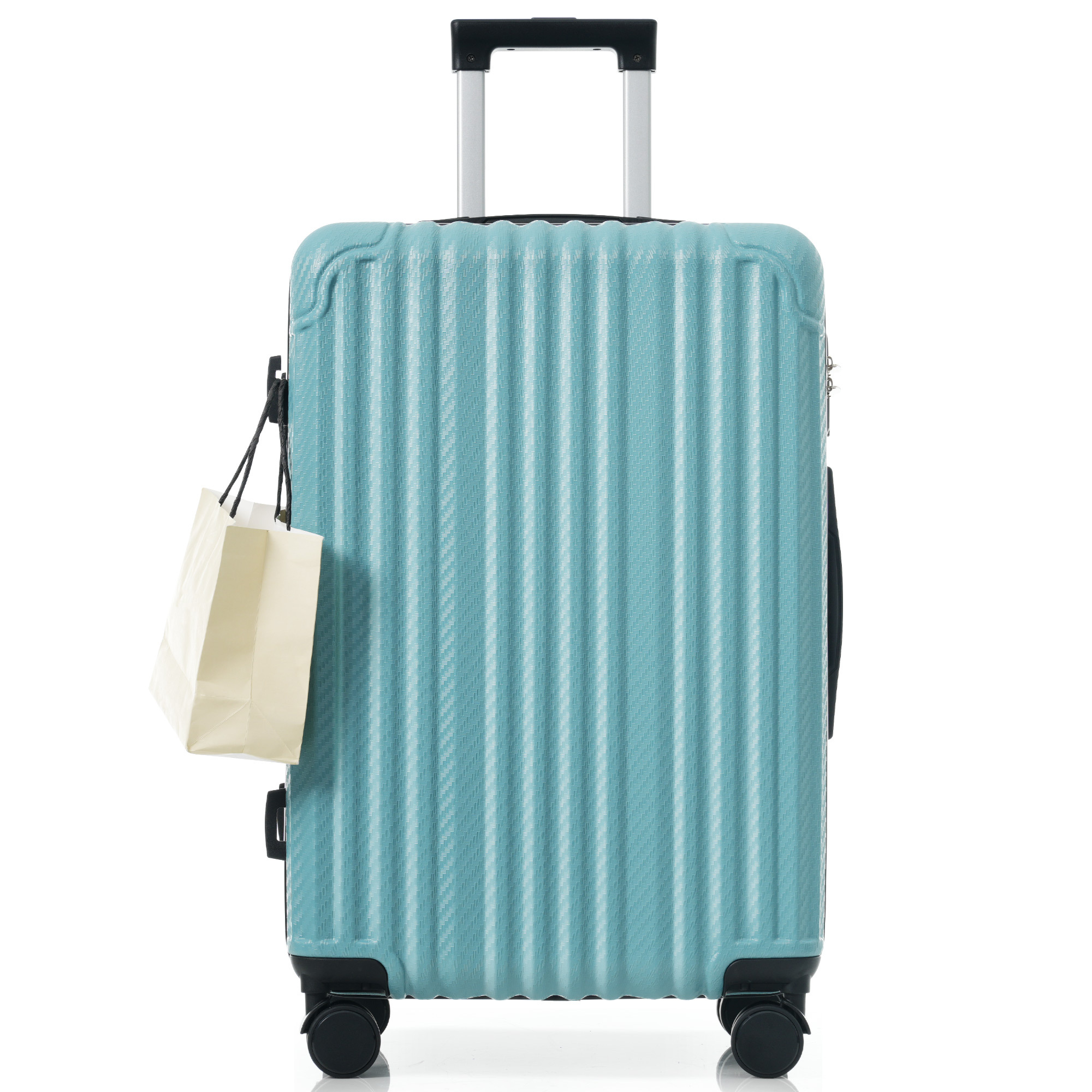 Euroco 3 Piece Luggage Sets,Hardshell ABS Suitcases with 4 Spinner Wheels, TSA Lock & Side Hooks,Lightweight Durable Carry-On & Checked Luggage for Family Trips,Ice Blue