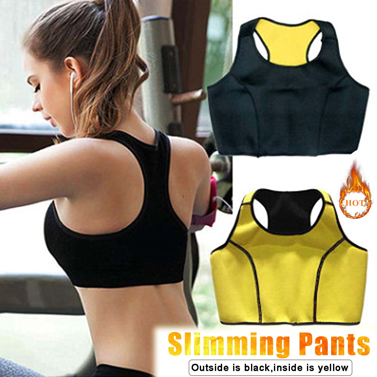 Details about   HOT Womens Sauna Sweat Slimming Vest Neoprene Cami Gym Yoga Thermal Body Shaper 