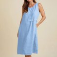 thumbnail image 3 of Summer T Shirt Dress for Women Sleeveless Tank Dress with Pockets Dressy Casual Short A Line Dress Crewneck Sundress 2025, 3 of 7