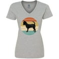 thumbnail image 3 of Inktastic Chihuahua Dog Retro Sunset Women's V-Neck T-Shirt, 3 of 5