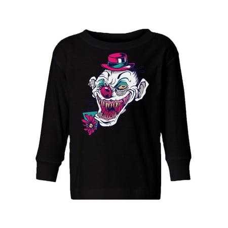 

Awkward Styles Halloween Toddler Long Sleeve Shirt Creepy Clown Kids T-Shirt