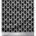 thumbnail image 1 of Soimoi Black Cotton Cambric Fabric Filigree Damask Print Fabric by Yard 42 Inch Wide, 1 of 3