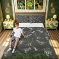thumbnail image 2 of meiyoeat Dark Gray Hand Drawn Dinosaur Full Size Comforter Sets for Men Women Kids, Chalk Style Wildlife Bedding Comforter Set, Gray White, Grey Reversible, 3pcs, 1 Comforter and 2 Pillowcases, 2 of 6
