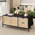 thumbnail image 1 of QinaQin 2 Tier Coffee Table with Open Shelves, Modern Industrial Small Table with Rustic Wood Finish, 1 of 7