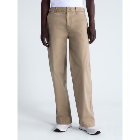 Free Assembly Men's Loose Fit Straight Leg Chino Pants, Waist Sizes 29-40