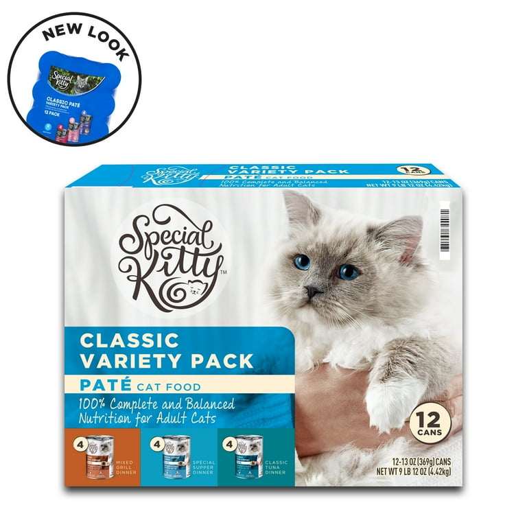 Special Kitty Pate Cat Food, 13 oz Cans, 12 Pack, Variety of
