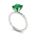 thumbnail image 2 of 2 ct Round Cut Simulated Emerald Solitaire Engagement Ring for Women in 18K White Gold, 2 of 5