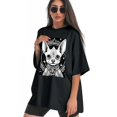 thumbnail image 3 of Plus Size Shirt for Women Oversized Black Tops for Women Short Sleeves Shirt for Women Dogs 010 T Shirt Crewneck Shirt for Women M, 3 of 5
