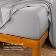 thumbnail image 3 of Bare Home Bamboo Fitted Sheet - Made from Rayon Fibers - Deep Pockets - Soft, Cooling & Breathable - Queen, Light Gray, 3 of 9