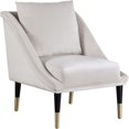 thumbnail image 1 of Meridian Furniture Elegante Cream Velvet Accent Chair, 1 of 6