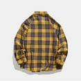 thumbnail image 3 of lulshou 2025 Plaid Shirt Men for Man Saving Mens Flannel Shirts Shackets Casual Button Down Long Sleeve Plaid Shirt Lightweight Jackets with Pockets Yellow-2XL, 3 of 3