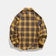 thumbnail image 3 of Blusa y camisa de manga larga con cuello vuelto para hombre, blusa informal a cuadros con botones y cuello vuelto, blusa de manga larga para hombre, 3 of 3