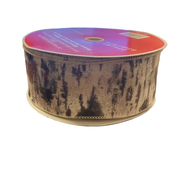 Celebrate it Christmas Grey Pattern Wired Ribbon 2.5inx80ft