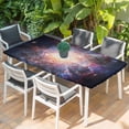 thumbnail image 2 of Universe Explosion Table Cloths for 6 Foot Rectangle Tables, Modern Abstract Galaxy Universe Patio Waterproof Elastic Fitted Tablecloths, Washable Rectangular Table Cover for Camping, 2 of 8