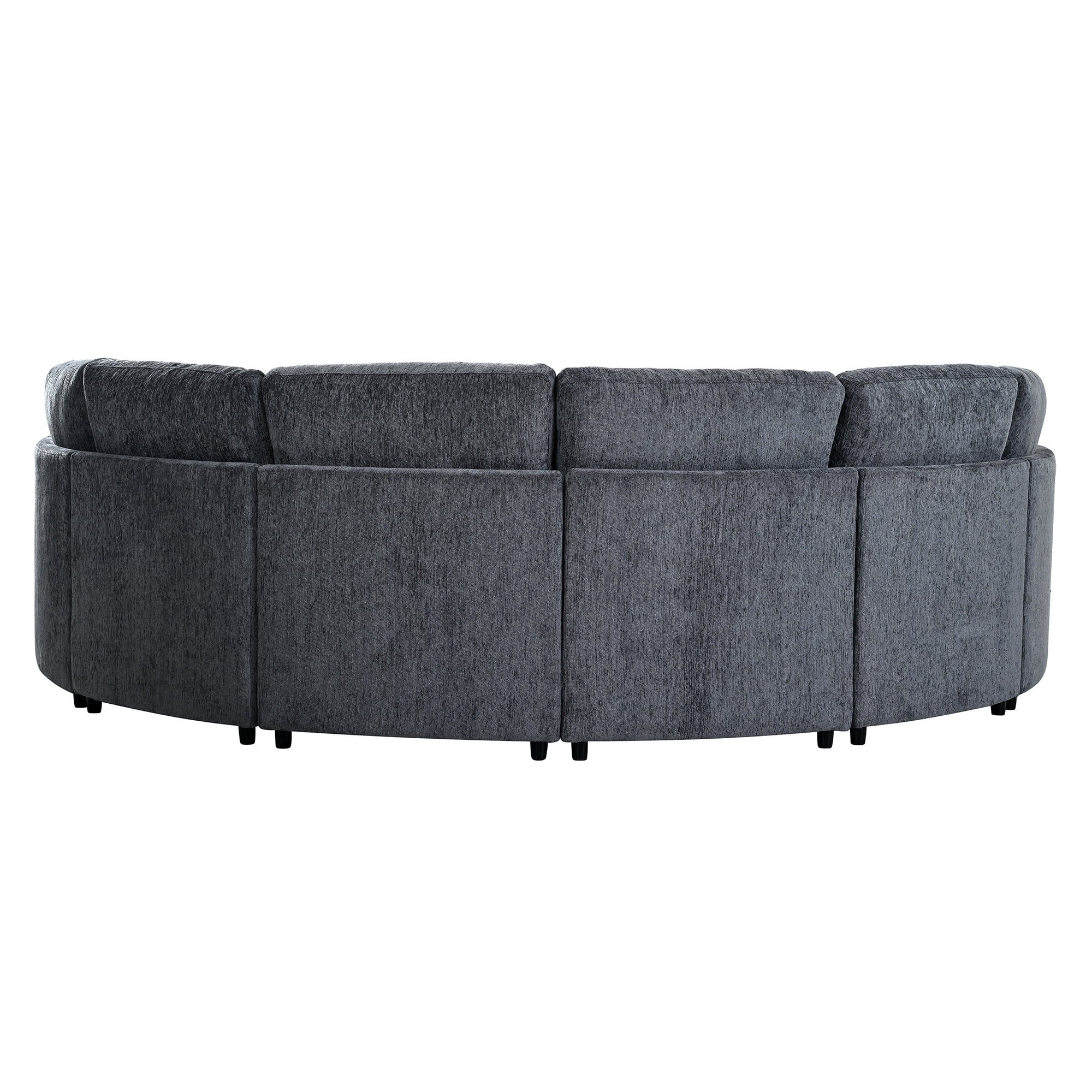 Wakefit Curved Modular Sectional Sofa,6-Seater Semi Circular Chenille Couch Set,Deep Seating Round Sofa with Soft Upholstery,Modern Conversation Sofa with Solid Pine Wood Frame for Living Room,Grey