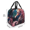 thumbnail image 2 of Yiaed Ocean Seahorse Print Insulated Lunch Bag Reusable Cute Tote Lunch Box, Leakproof Cooler Lunch Bags for Work Office Travel School Picnic, 2 of 5