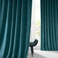 thumbnail image 2 of HPD Half Price Drapes Signature Sea Garden Teal Plush Velvet Blackout Curtains (1 Panel), 50W X 84L, 2 of 6