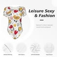 thumbnail image 6 of Naloa Tulips Flowers Women's Short-Sleeved Onesie, One-Piece Swimsuit for Parties, dates, clubs - X-Large, 6 of 9