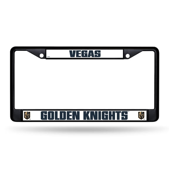 Las Vegas Hockey Golden Knights Metal License Plate Frame - Standard 12 x 6 in - Black