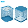 thumbnail image 3 of Uxcell Mesh Pen Holder Pencil Holder Pencil Basket Pen Cup Locker Organizer Square Makeup Brush Holder, Blue 2 Pack, 3 of 5