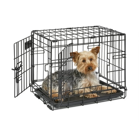Dog Crate | Newly Enhanced MidWest iCrate XXS Folding Metal Dog Crate | Divider Panel, Floor Protecting Feet, Leak-Proof Dog Pn | , 18L x 12W x 14H, Toy Dog Breed