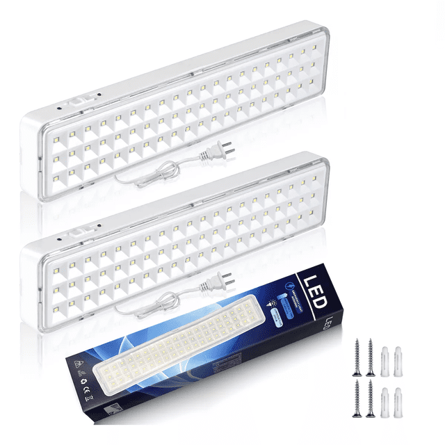 2pcs Lámpara De Emergencia De 60 Leds Recargable Blanca
