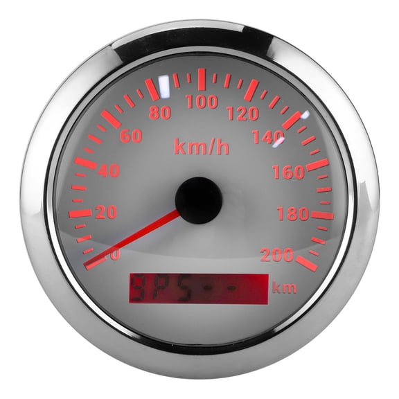 NFTIGB 85mm GPS Speedometer 200km/h Odometer Waterproof Gauge for Boat Car Yacht Motorcycle with White Dial and Backlight, 3.3 inch Marine Instrument Replacement Part