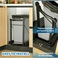 thumbnail image 4 of Adjustable Under Cabinet Trash Can Organizer with Soft Close Rail - Heavy Duty Black Steel Under Sink Pull-Out Organizer Fits 7-13 Gallon Up to 125 lbs Capacity Trash Can Not Included, 4 of 7