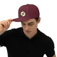 thumbnail image 6 of TEQUAN Flat Brim Hat Snapback Hats, Yellow Flash Pattern Adjustable Men Baseball Cap (Red), 6 of 6