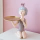 thumbnail image 3 of ESTATUIL moderna de resina para chica estatua nórdica para decoración con bandeja gris Zulema Figurilla de niña, 3 of 8