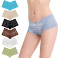 thumbnail image 1 of Curve Muse Women's Pack Of 6 Comfort Sheer Lace Tanga Hipster Boyshorts Panties-Pack AM-S, 1 of 7