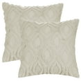 thumbnail image 2 of REGALWOVEN Set of 2 Shaggy Plush Throw Pillow Covers Couch Pillow Covers for Home Khaki-2 18" x 18", 2 of 6