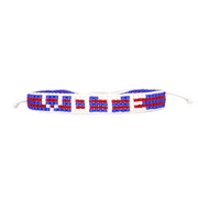 UBUNTU LIFE Woven VOTE Bracelet - Striped Red/White/Blue