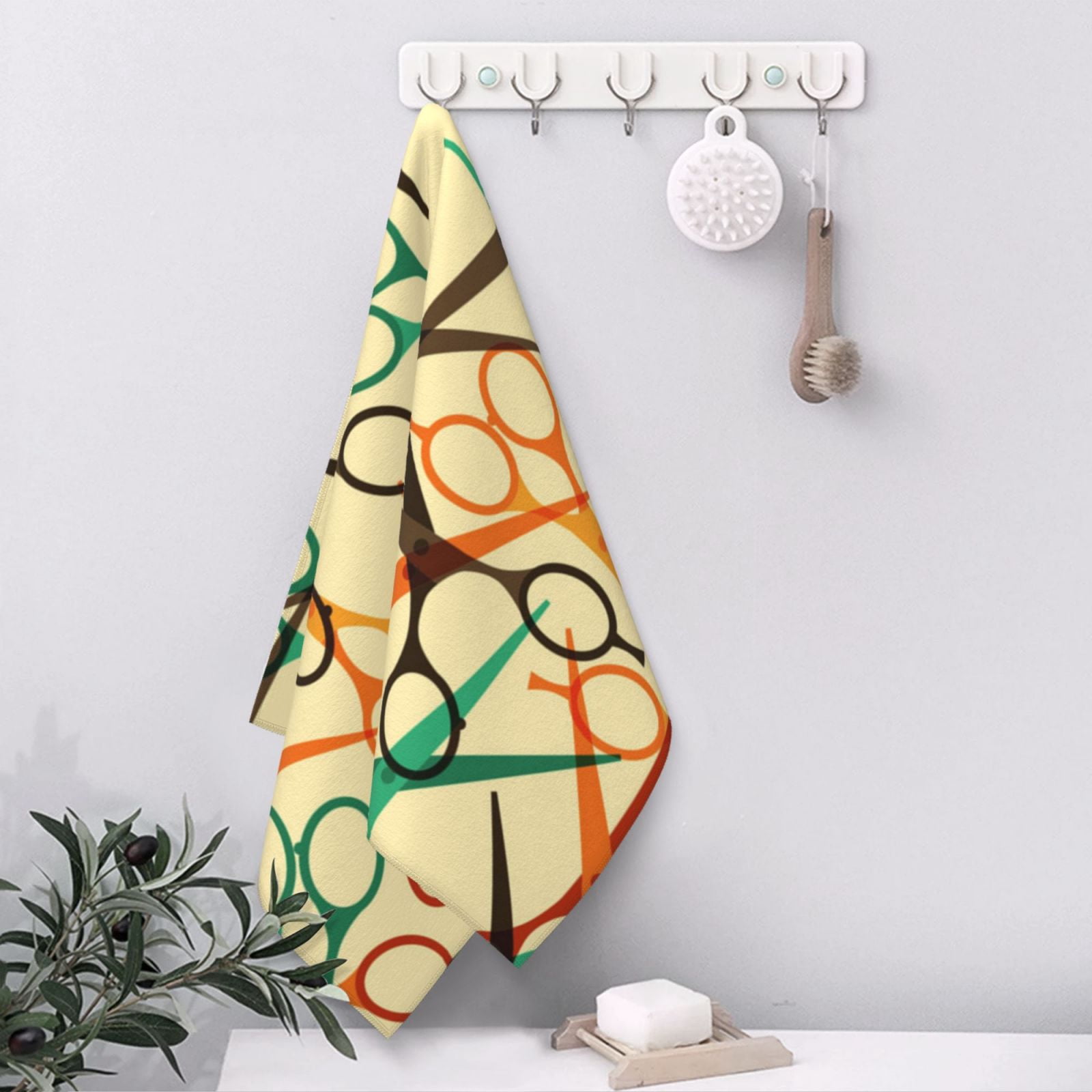 Hairdressing Tools Retro Scissors Salon 27.5" x 16" Ultra Soft Hand Towel, Face Wash Cloth for Bathroom, Gym, Travel, Pool