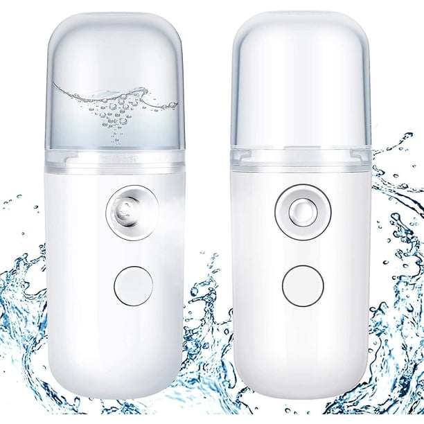 2 uds 30ml Mini pulverizador facial portátil Usb pulverizador de mano
