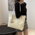 thumbnail image 4 of Bolso Mano Cuero Vegano para Mujer Tejido Color Sólido PU Al Aire Libre, 4 of 9