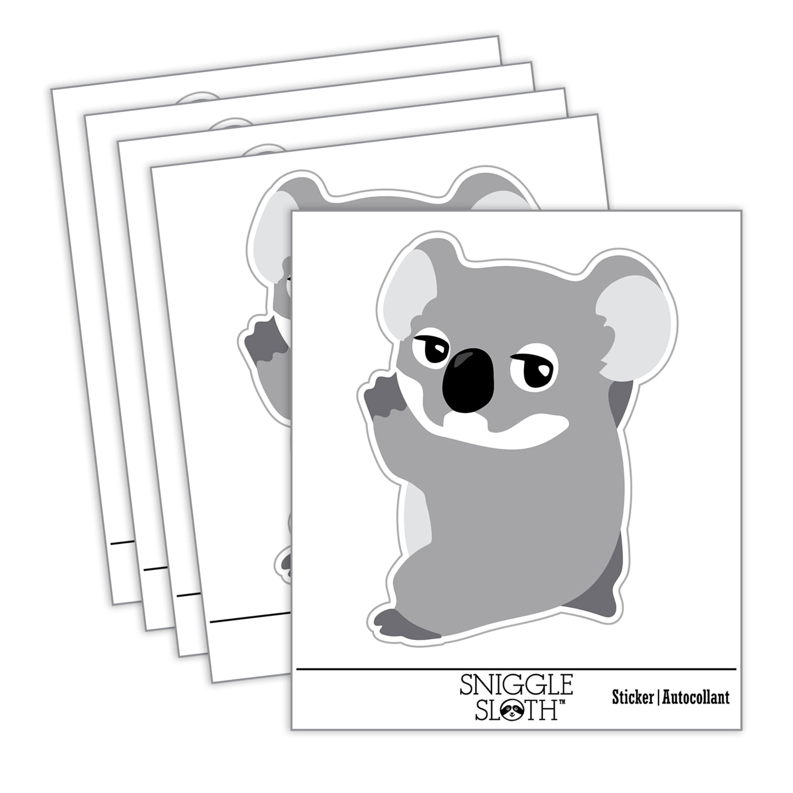 Clingy Koala Baby Car Window Bumper Water Bottle Phone Tablet Laptop Waterproof Vinyl Decal Sticker Set 5-Pack - Gloss Finish - 2.0"