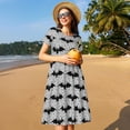 thumbnail image 4 of Fotbe Bat Vestido Largo de Moda para Mujer, Vestido Tipo Camiseta con Manga Corta y Estilo Casual a Rayas y Bloques de Color, 4 of 6