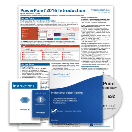 Learn PowerPoint 2016 Deluxe Training Tutorial- Video Lessons  PDF Instruction Manual  Quick Reference Software Guide for Windows by TeachUcomp  Inc. price history on PriceWatchPro