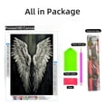 thumbnail image 2 of Black and White Angel Wing 5D Diamond Art DIY Paint with Full Drill Round Diamond Gems Painting by Number Kits for Adults Art Craft Home Wall Decor 15.8x19.8in, 2 of 8