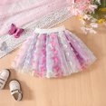 thumbnail image 2 of Wilark Girls Rainbow Tulle Skirts Party Cute Elastic Waist Dance Princess Skirts for Kids Purple 3, 2 of 6