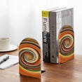 thumbnail image 5 of Lsque Colorful Swirl Printed Wood Bookends,Non-Skid Bookend for Shelves,Heavy Duty Support Bookends,Non-Slip Foam Pads for Office, Home, and Library,1 Pair, 5 of 8
